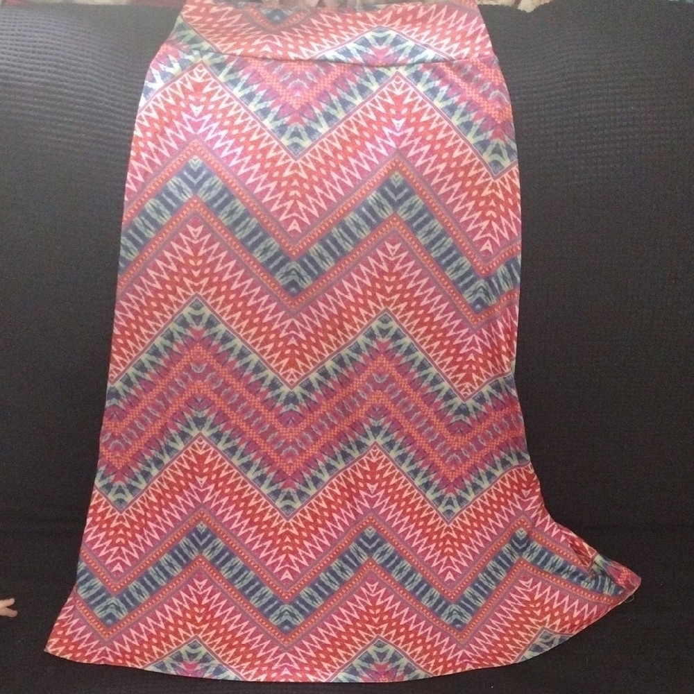 Amy Byer Pink and Gray Asymmetrical Pencil Maxi Skirt​​
